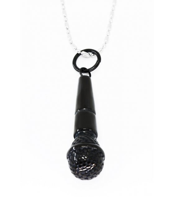 MJ076 - Microphone pendant men's stainless steel necklace